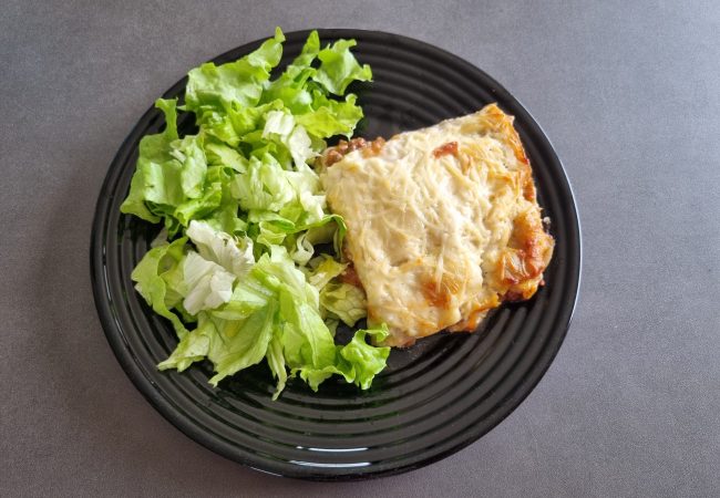 Lasagnes et salade verte